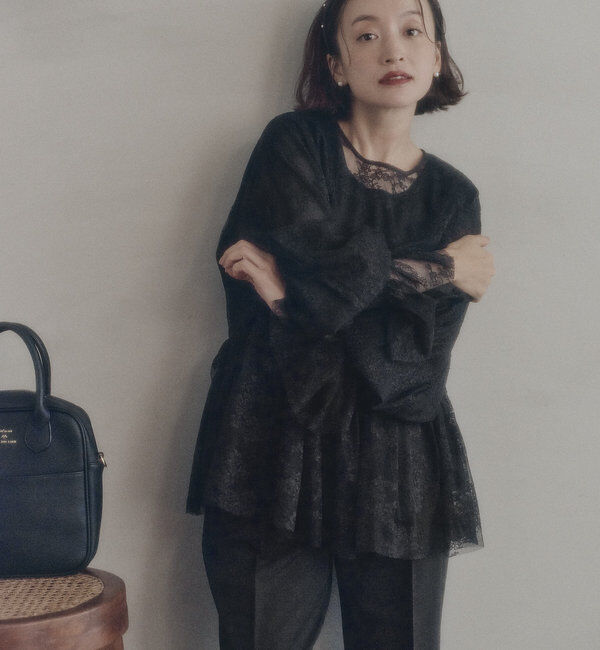  「ナイロンレース2WAYブラウス」|プルオーバー|