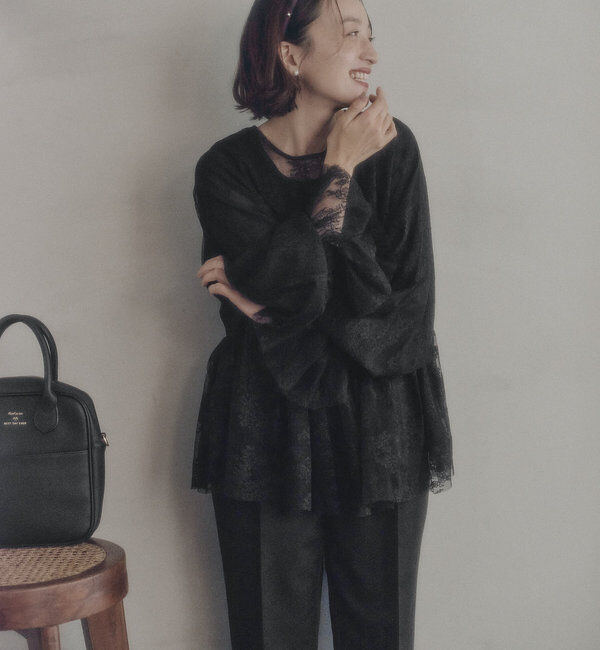  「ナイロンレース2WAYブラウス」|プルオーバー|