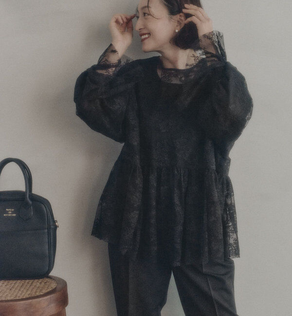  「ナイロンレース2WAYブラウス」|プルオーバー|