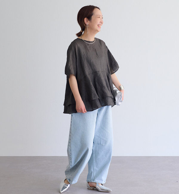  「【＠sein___000企画】ラミー2枚重ねペプラムブラウス」|プルオーバー|