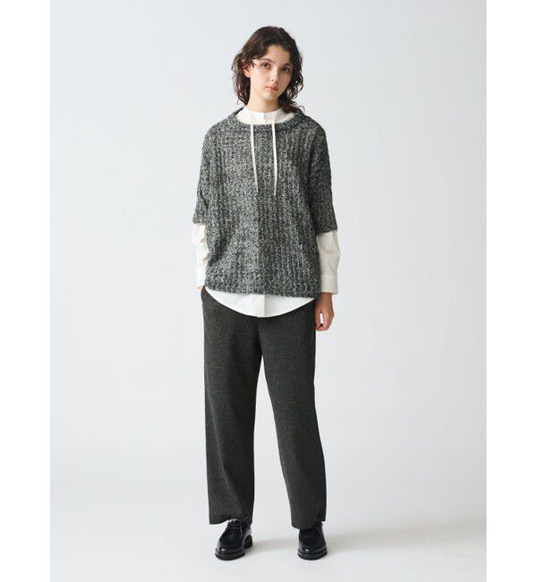 mizuiro ind「mizuiro ind へアリーワイドプルオーバー」|ニット・セーター|