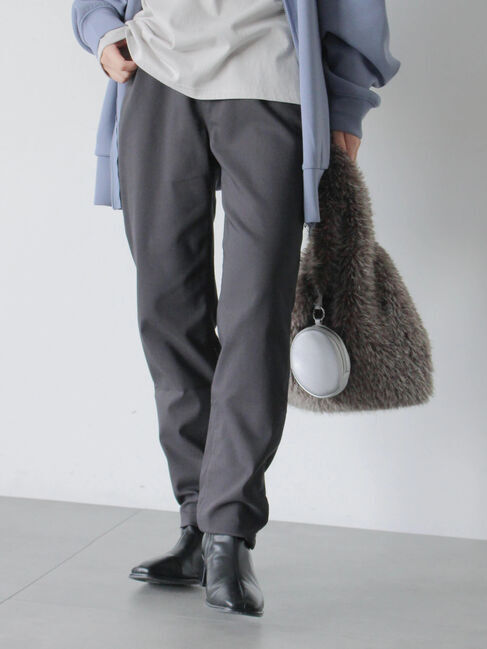 Samansa Mos2 blue「裏起毛ストレッチパンツ」|その他|チャコールグレー