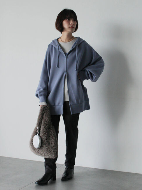 Samansa Mos2 blue「裏起毛ストレッチパンツ」|その他|