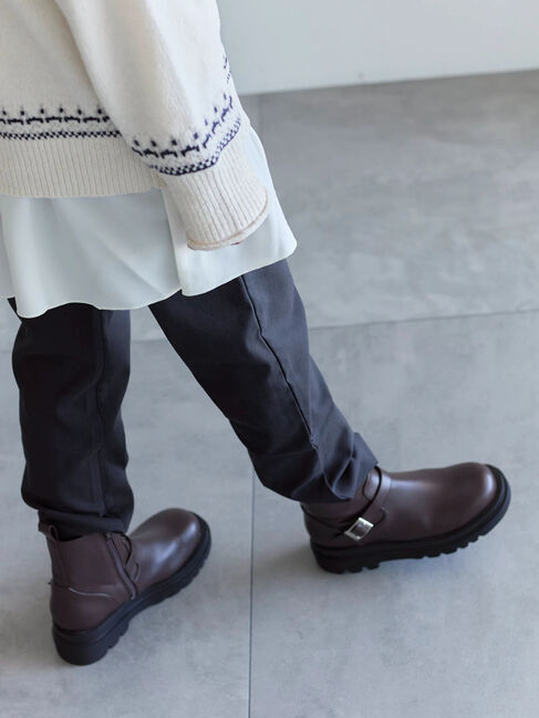 Samansa Mos2 blue「裏起毛ストレッチパンツ」|その他|