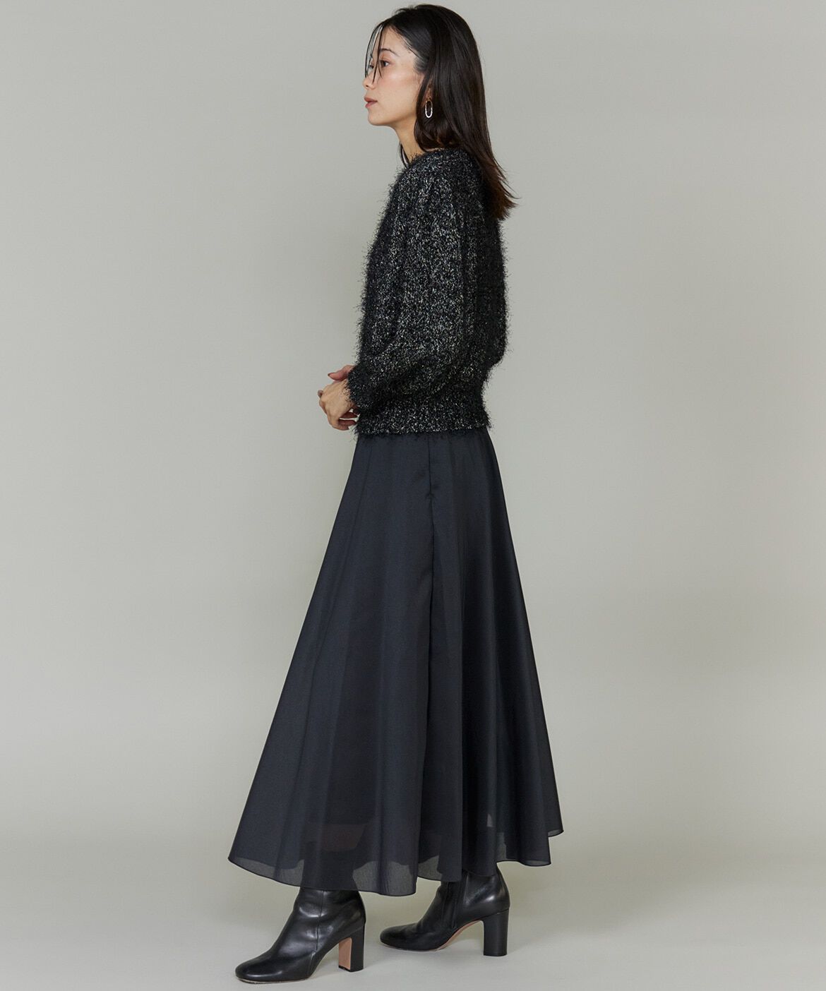 INED「《大きいサイズ》シャギーヤーンニットプルオーバー」|ニット・セーター|