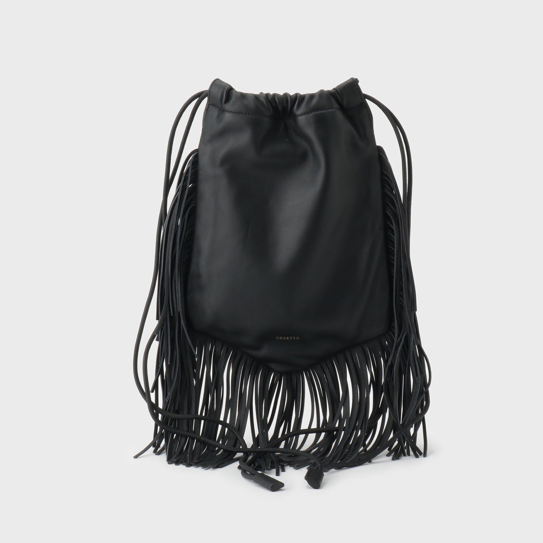 UNTITLED「【ORSETTO】CODA フリンジドロストバッグ」|ショルダー・メッセンジャー|ﾌﾞﾗｯｸ(019)