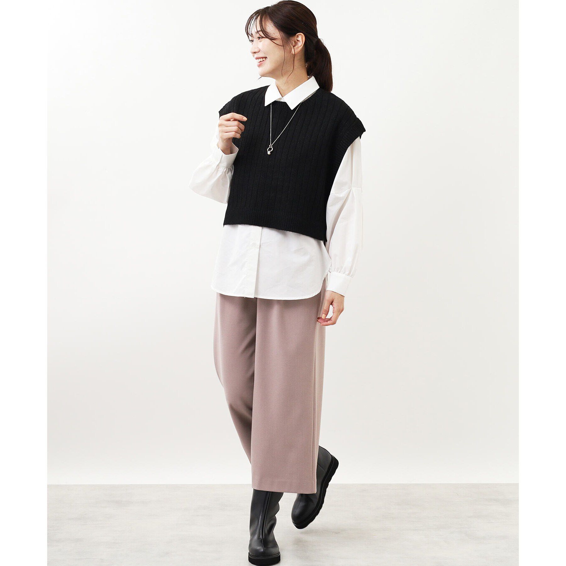 Reflect「【E‐QUALITY／手洗い可／セットアイテム／単品使いも可能】ニットベスト＋シャツ」|その他|