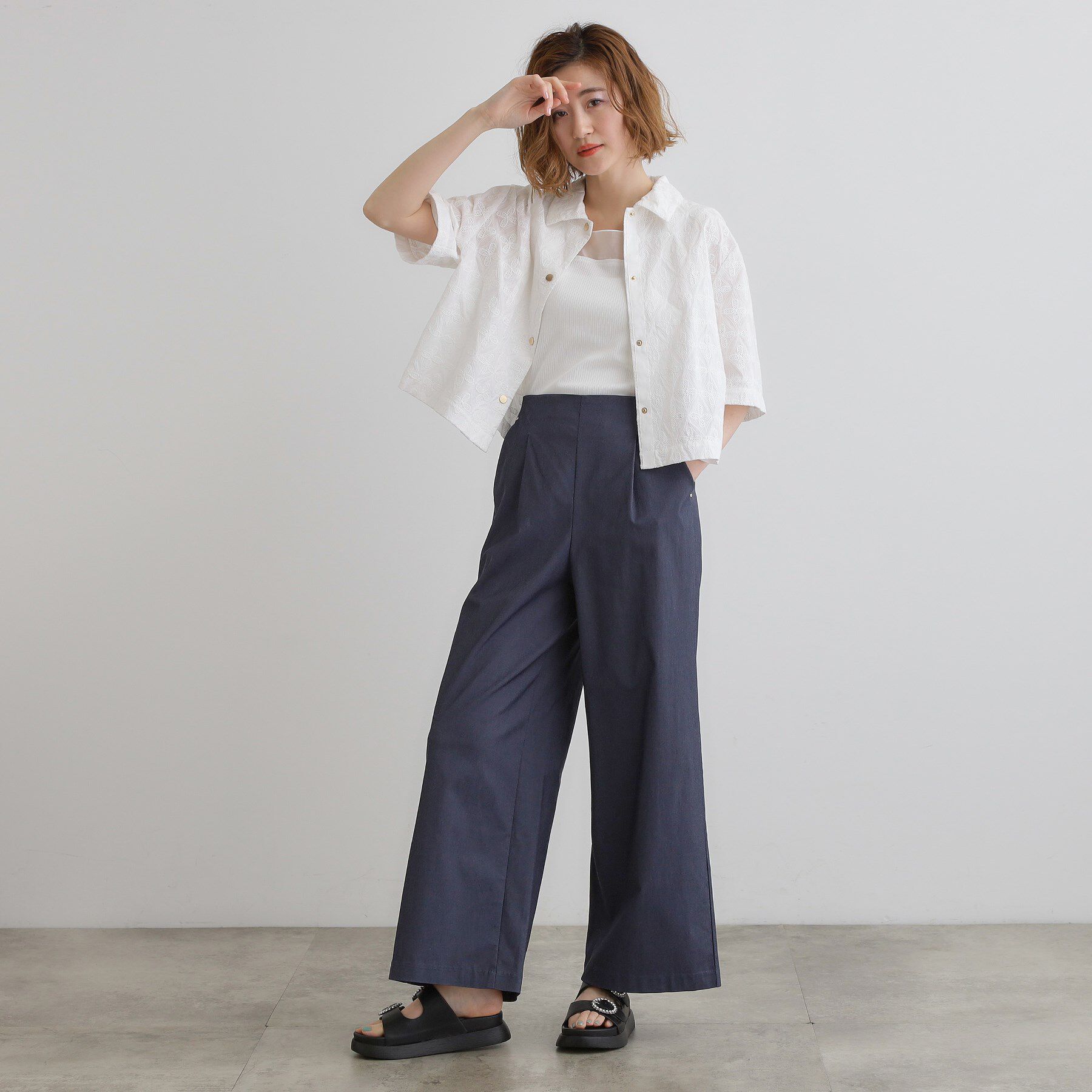 grove「高身長さん向け＋10cm【接触冷感】サマーハイパーストレッチワイドパンツ」|その他|