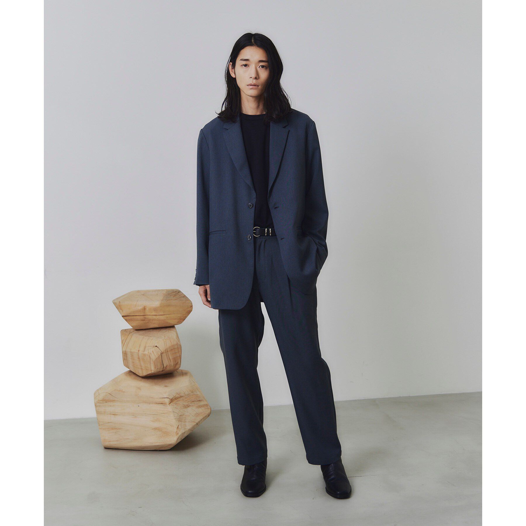 tk.TAKEO KIKUCHI「【WEB限定】2点セット　オーバーラフセミダブルセットアップ（ダブル＆シングルジャケット）」|スーツ|グリーン(123)