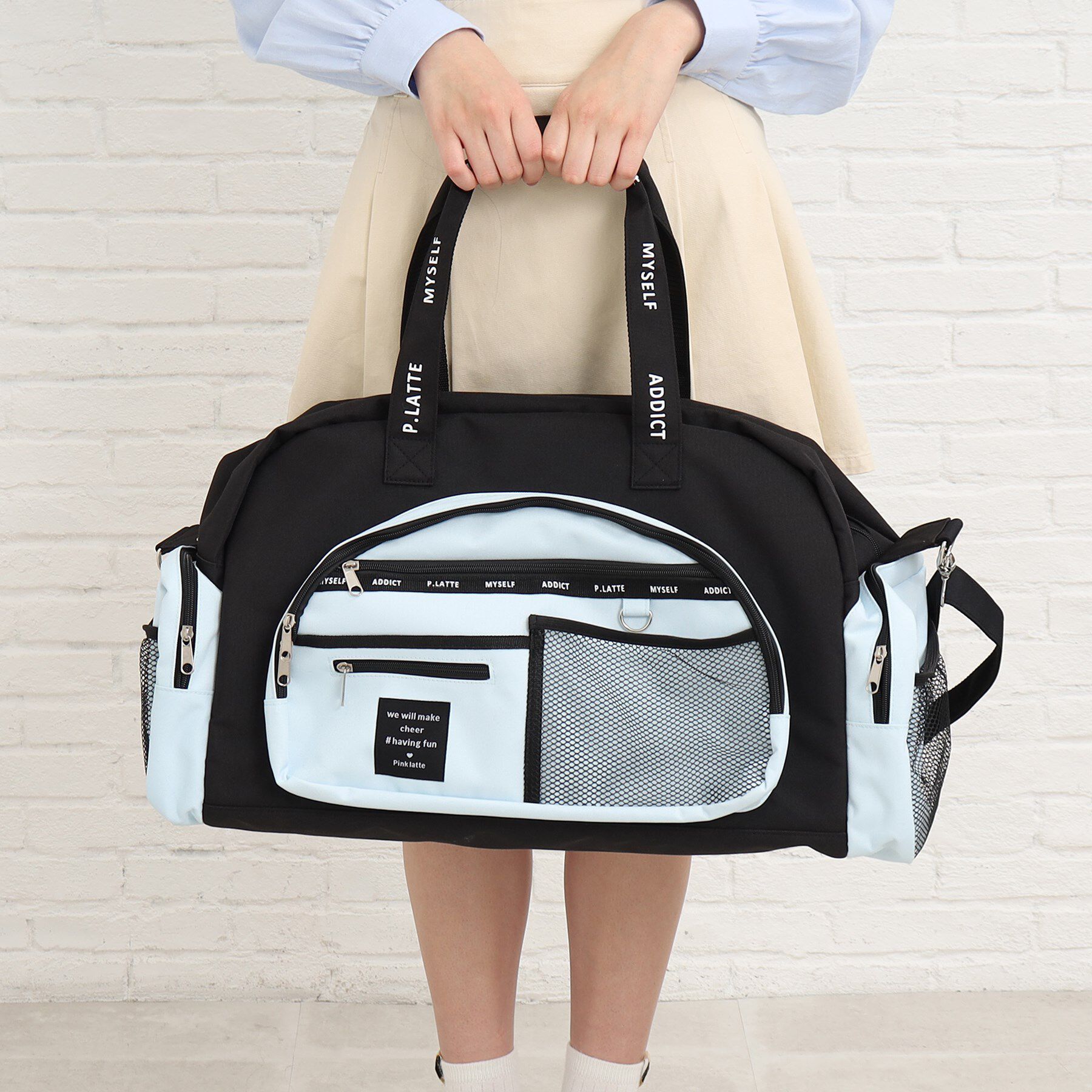 PINK-latte「【容量約45L】13、000個突破！修学旅行マスト！トラベルボストン」|ボストンバッグ|