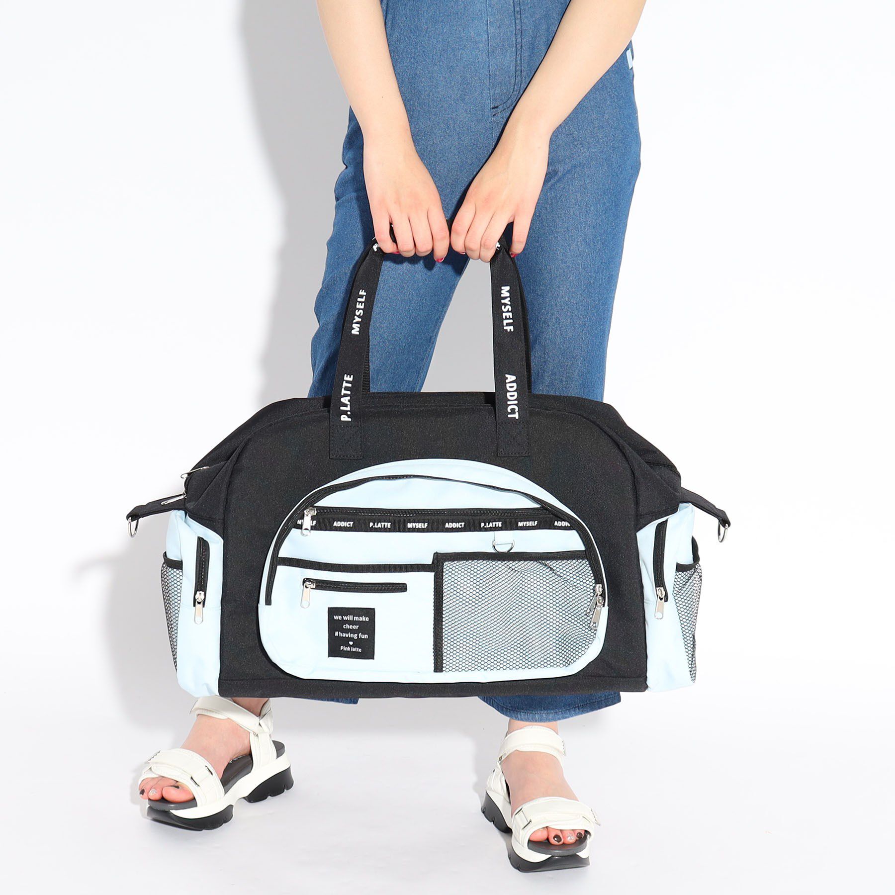 PINK-latte「【容量約45L】13、000個突破！修学旅行マスト！トラベルボストン」|ボストンバッグ|