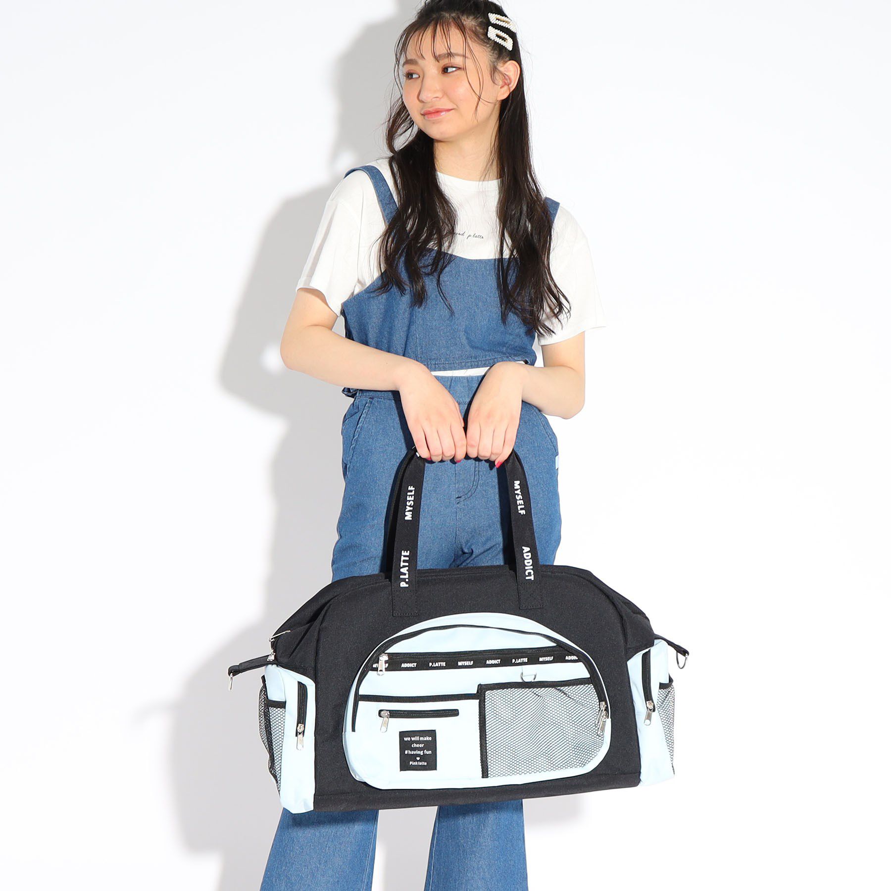 PINK-latte「【容量約45L】13、000個突破！修学旅行マスト！トラベルボストン」|ボストンバッグ|