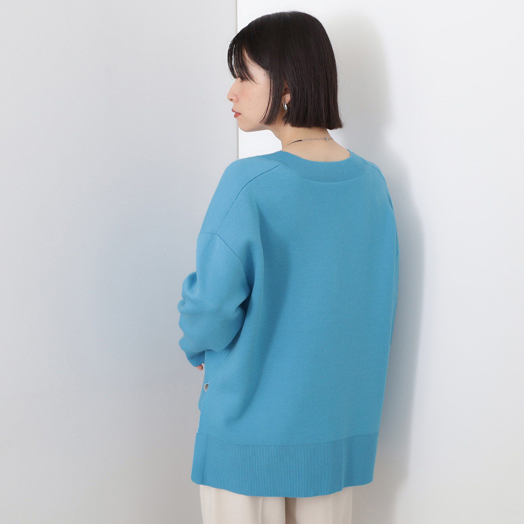 THE SHOP TK「【体型カバー】ゆったり サイドスリットニット」|ニット・セーター|