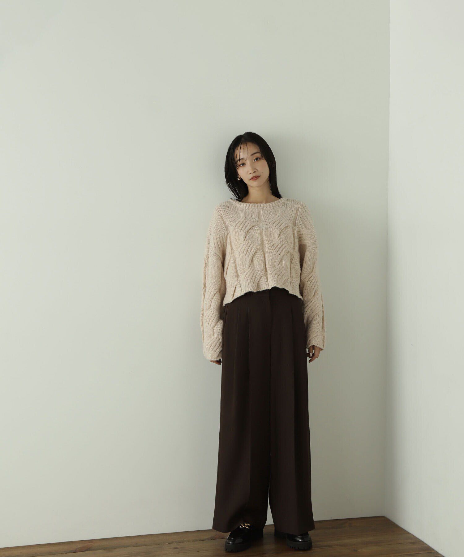 「クロップドケーブルニット」|ニット・セーター|