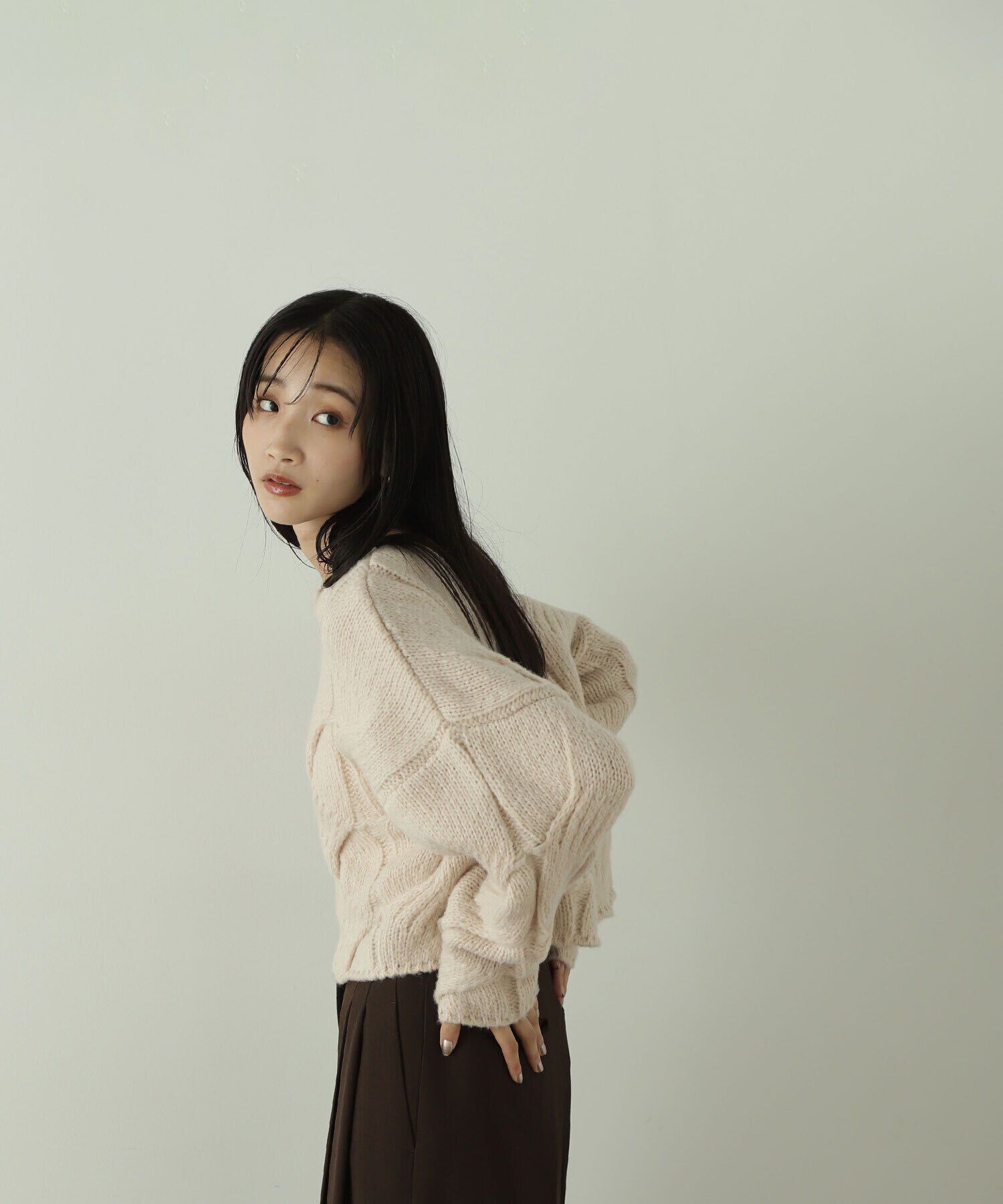  「クロップドケーブルニット」|ニット・セーター|