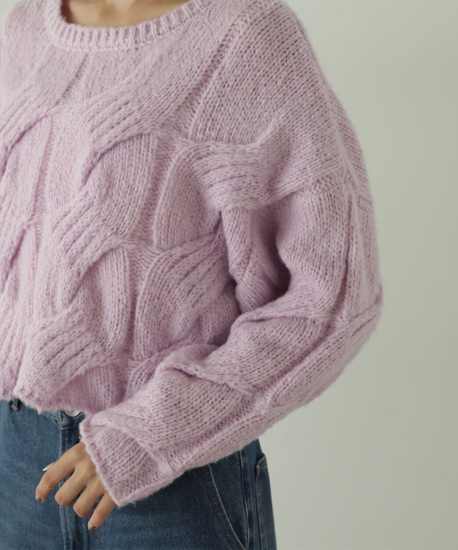  「クロップドケーブルニット」|ニット・セーター|