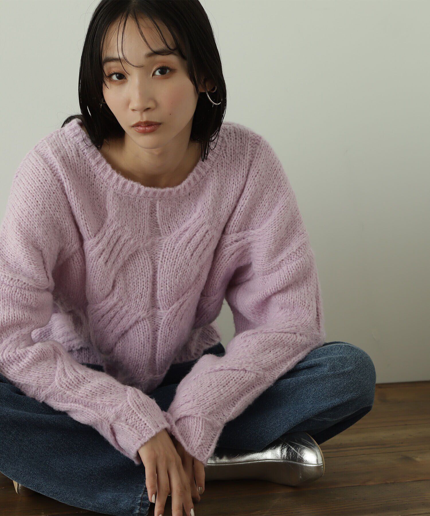  「クロップドケーブルニット」|ニット・セーター|