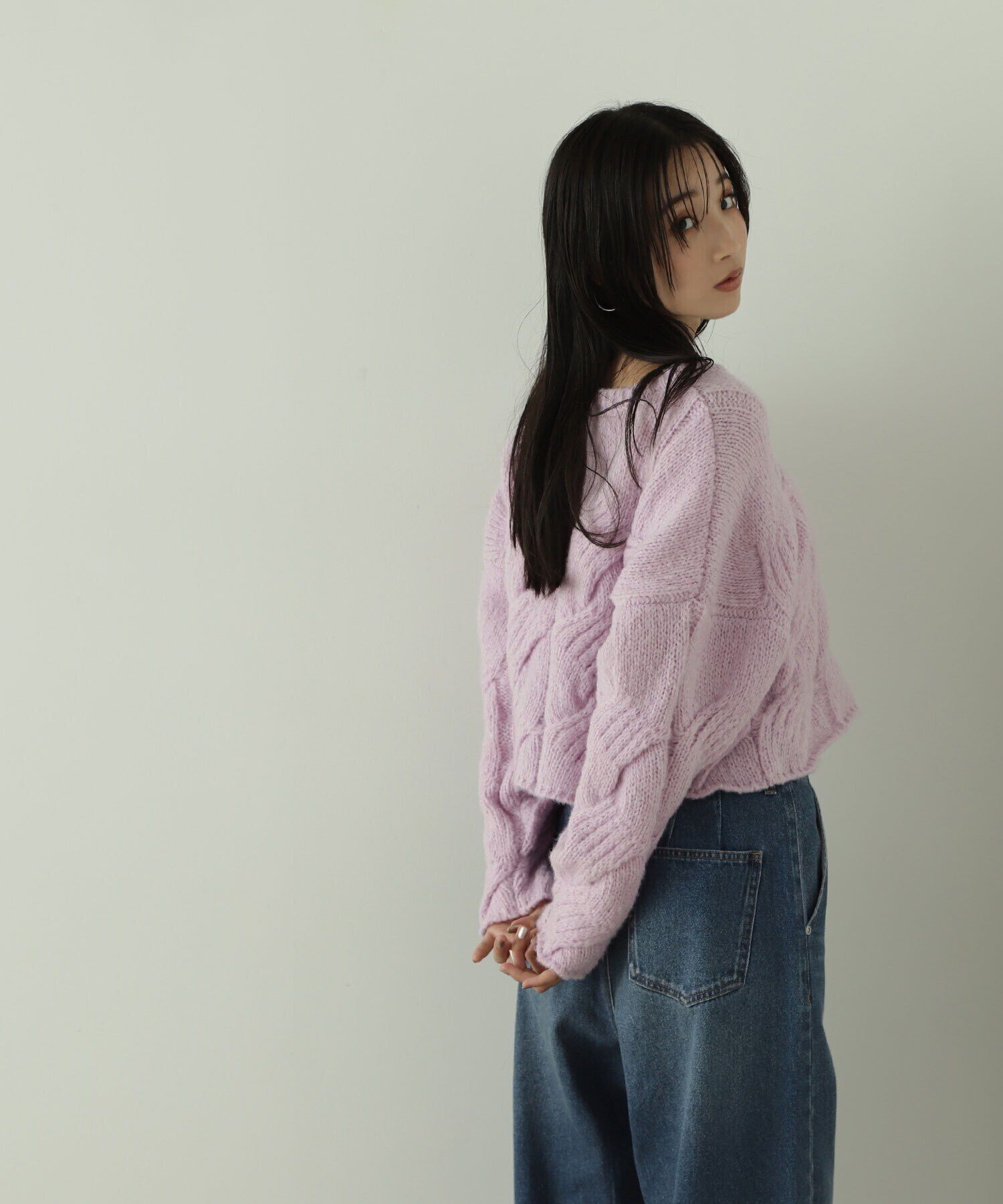  「クロップドケーブルニット」|ニット・セーター|