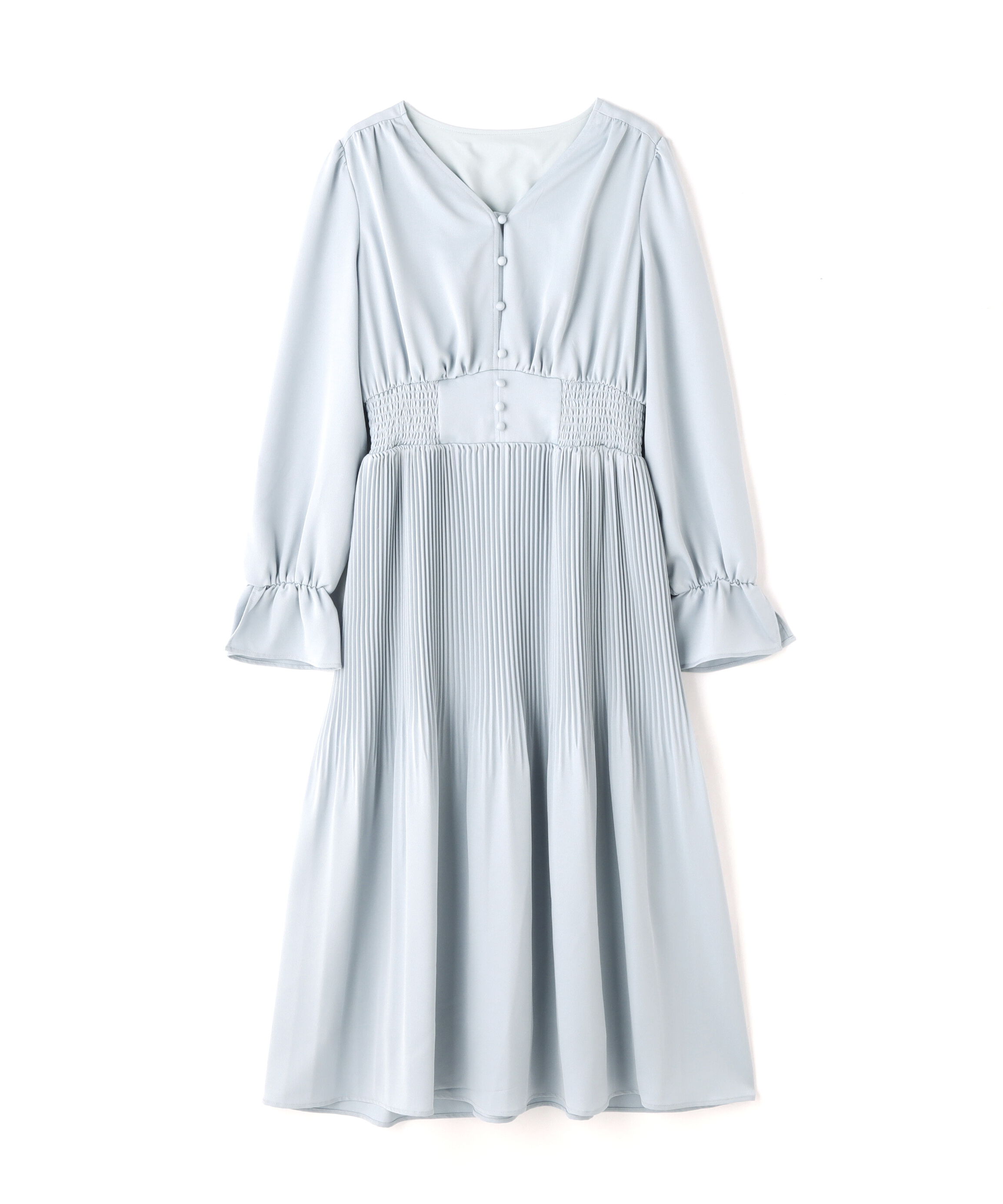  「Vネックプリーツワンピース」|ワンピース|