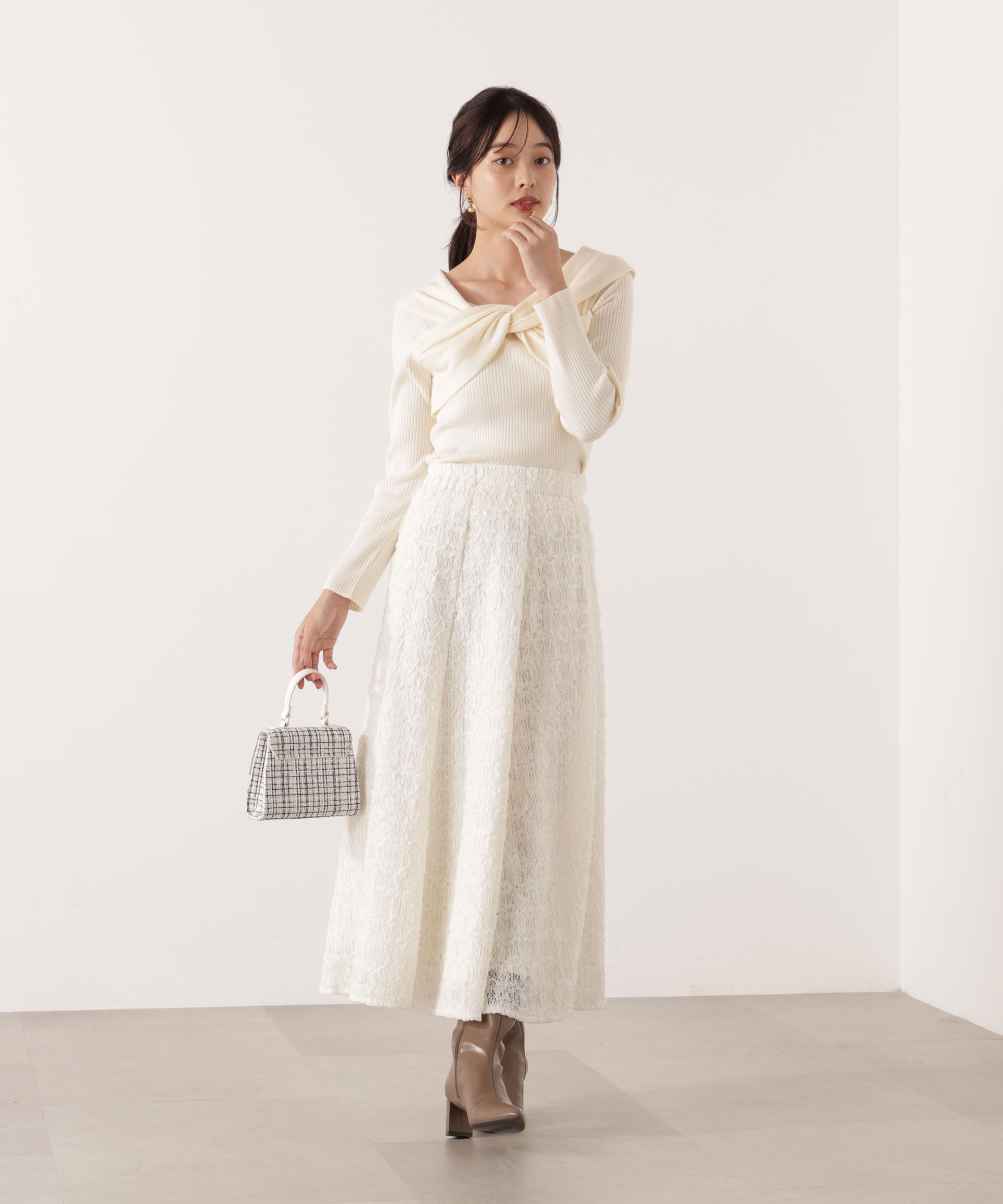 PROPORTION BODY DRESSING「立体レースフレアスカート 25AW」|スカート|