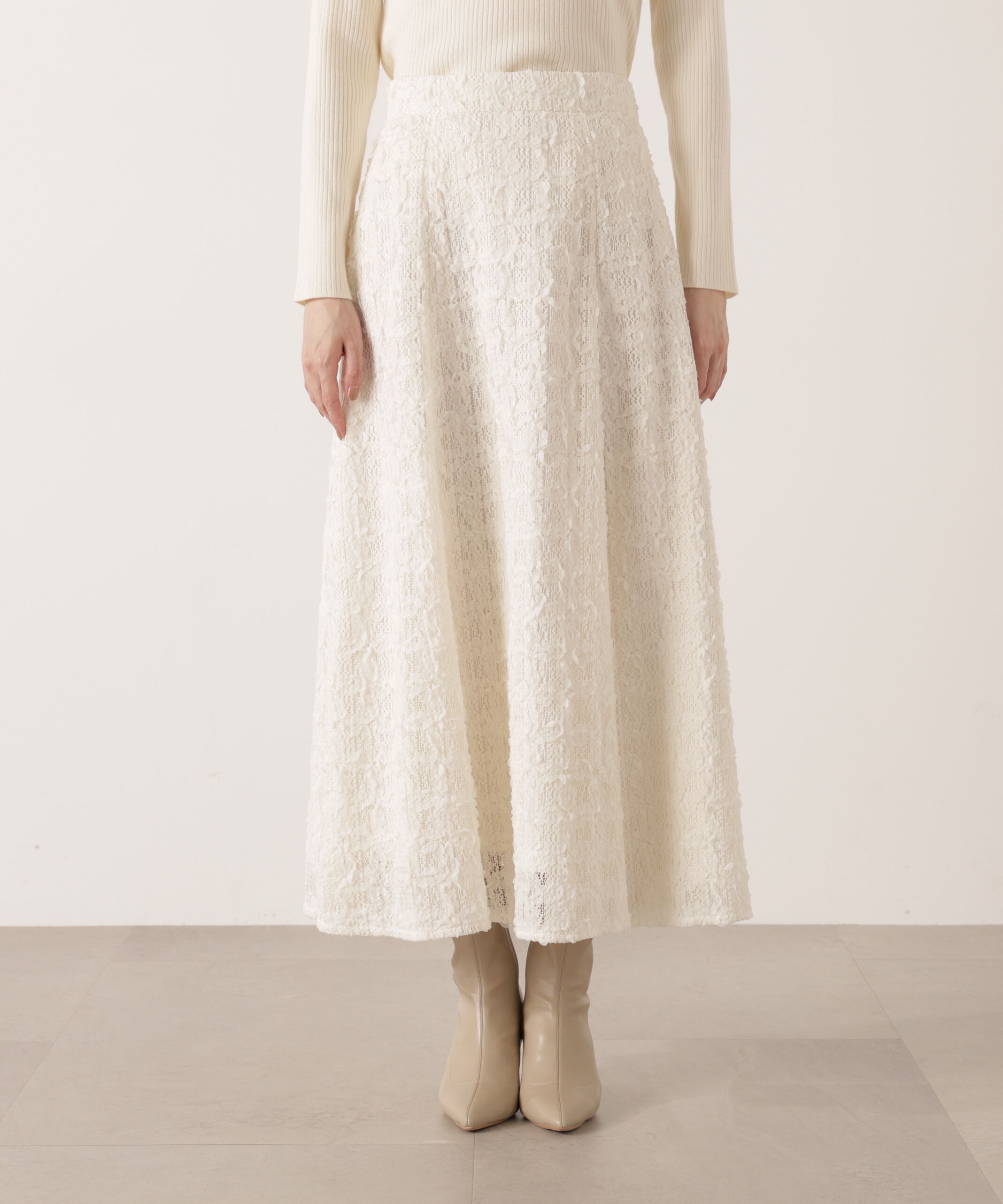 PROPORTION BODY DRESSING「立体レースフレアスカート 25AW」|スカート|