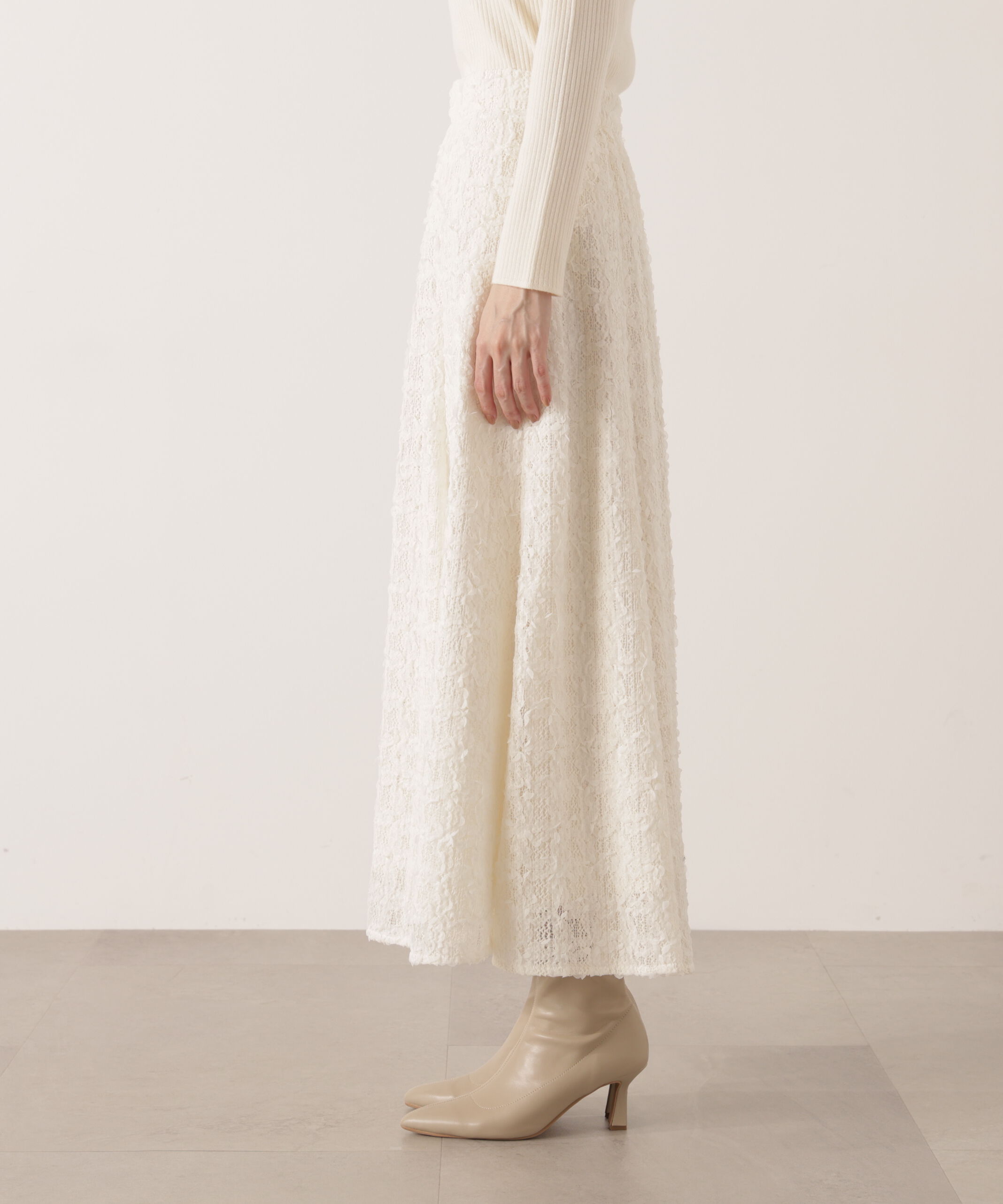 PROPORTION BODY DRESSING「立体レースフレアスカート 25AW」|スカート|