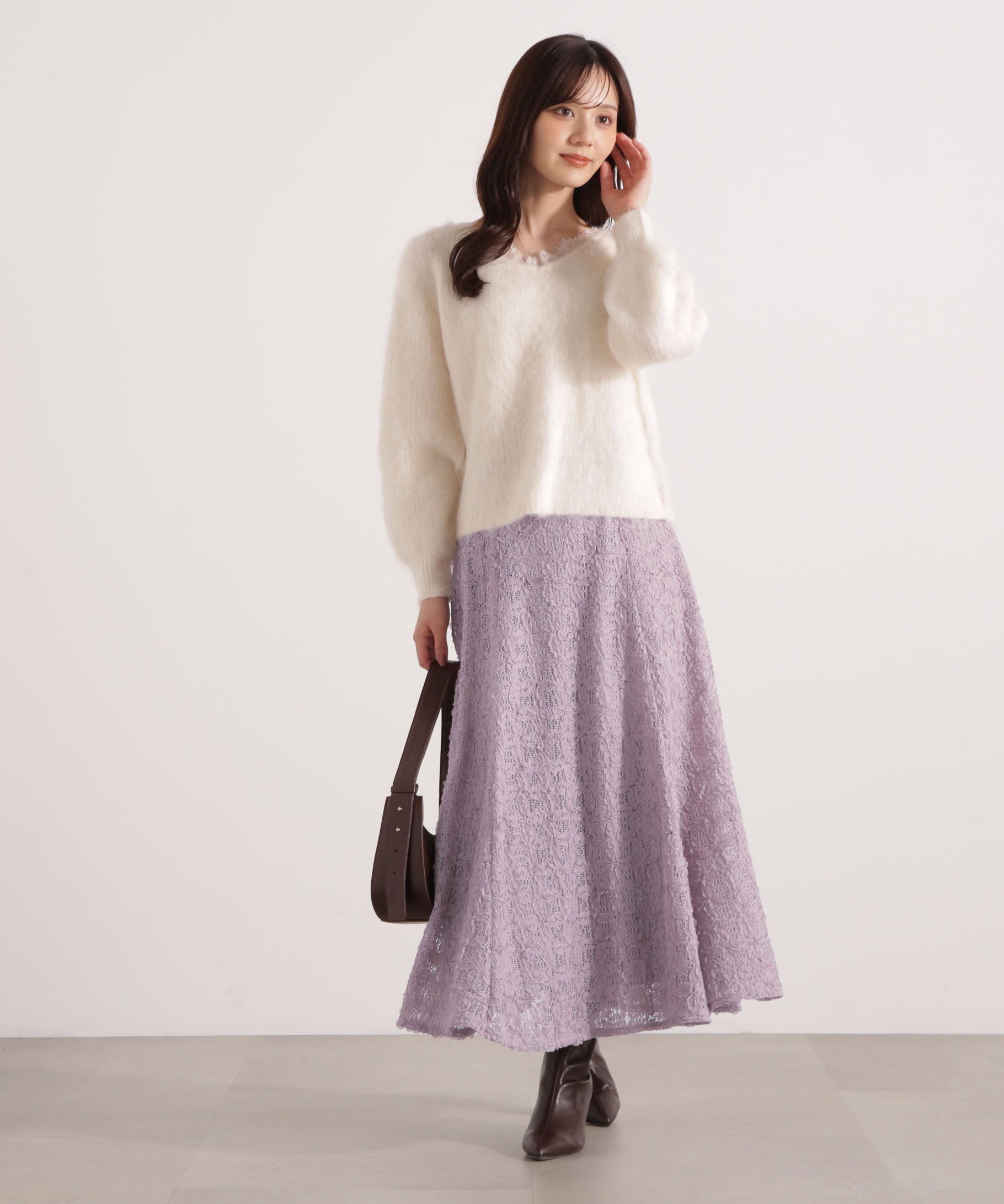 PROPORTION BODY DRESSING「立体レースフレアスカート 25AW」|スカート|