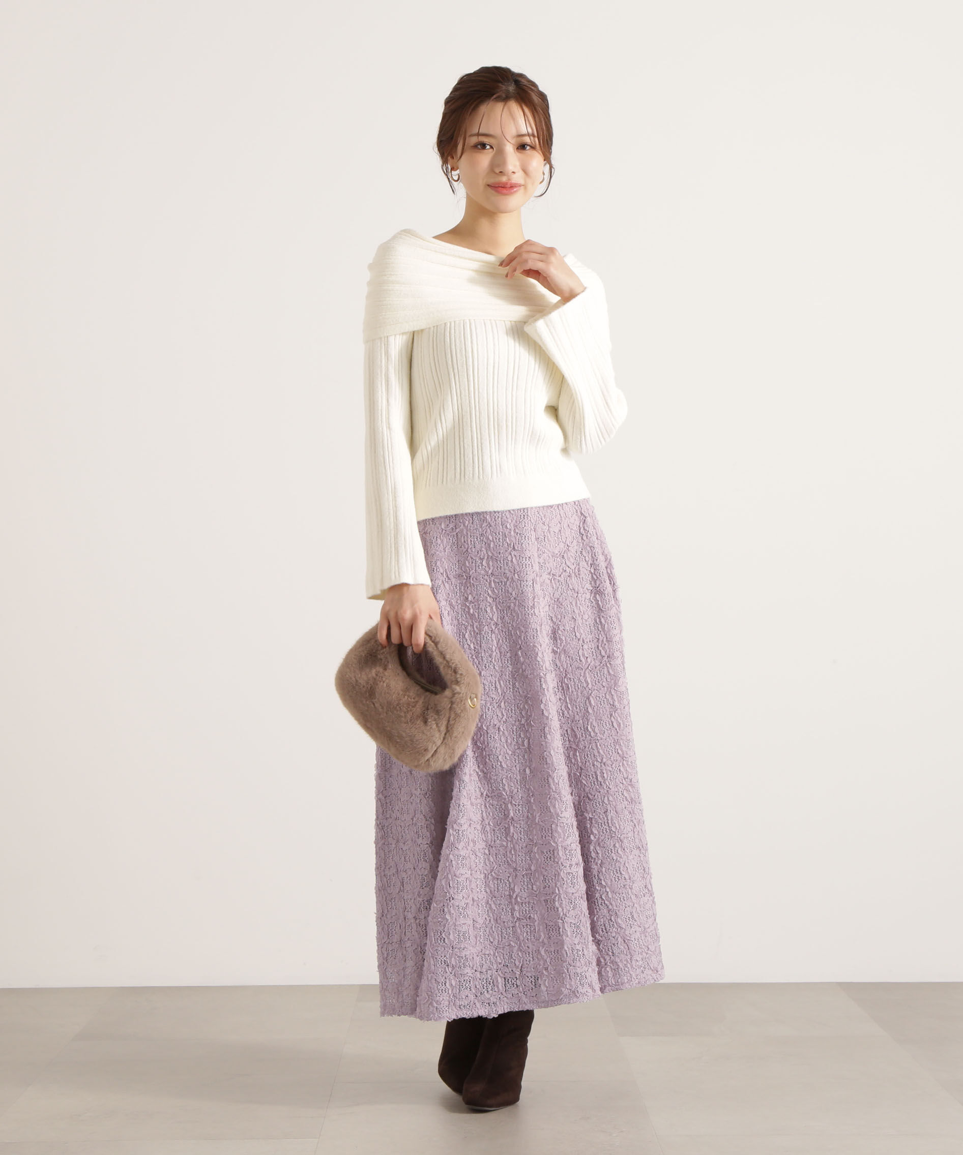 PROPORTION BODY DRESSING「立体レースフレアスカート 25AW」|スカート|