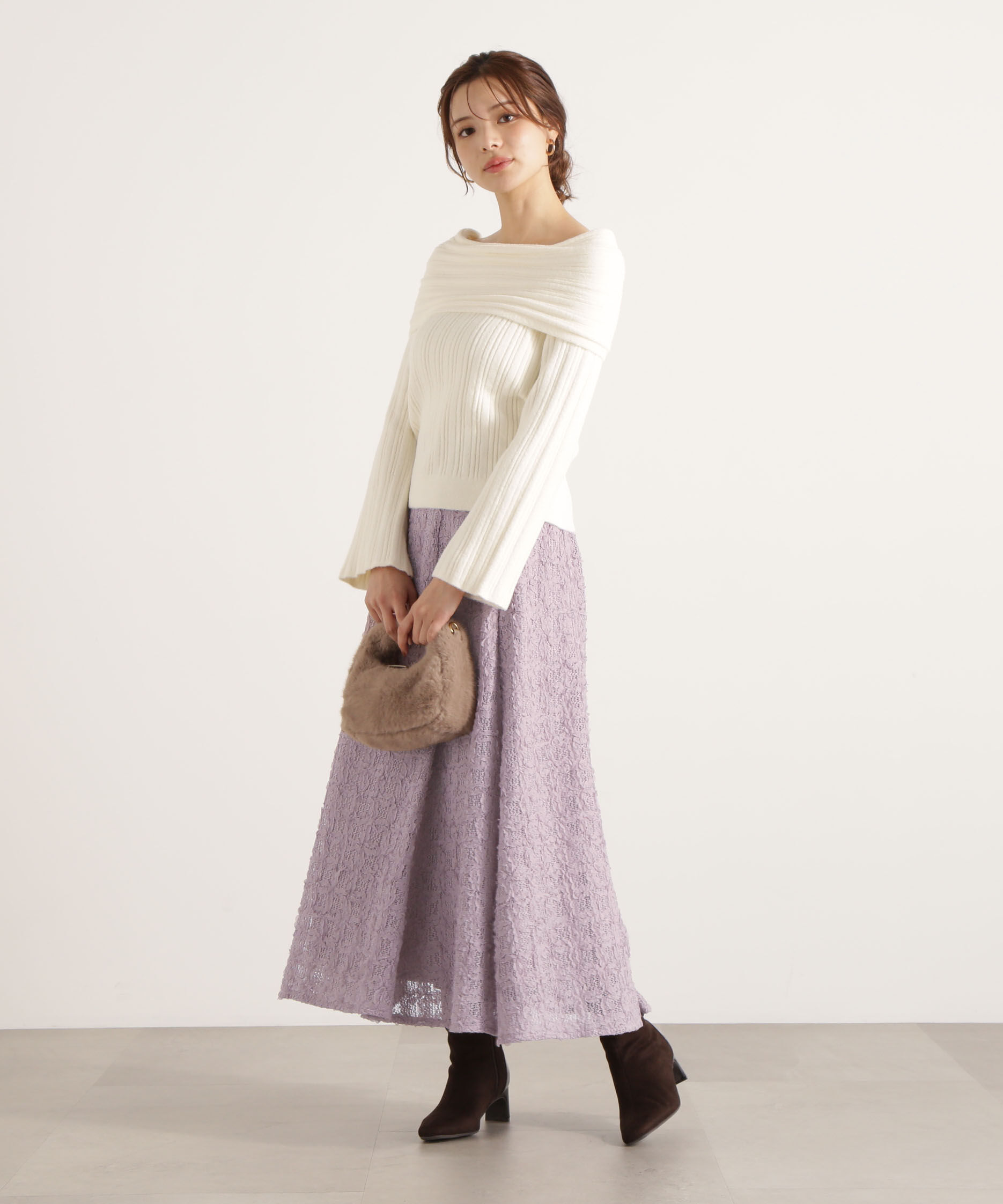 PROPORTION BODY DRESSING「立体レースフレアスカート 25AW」|スカート|
