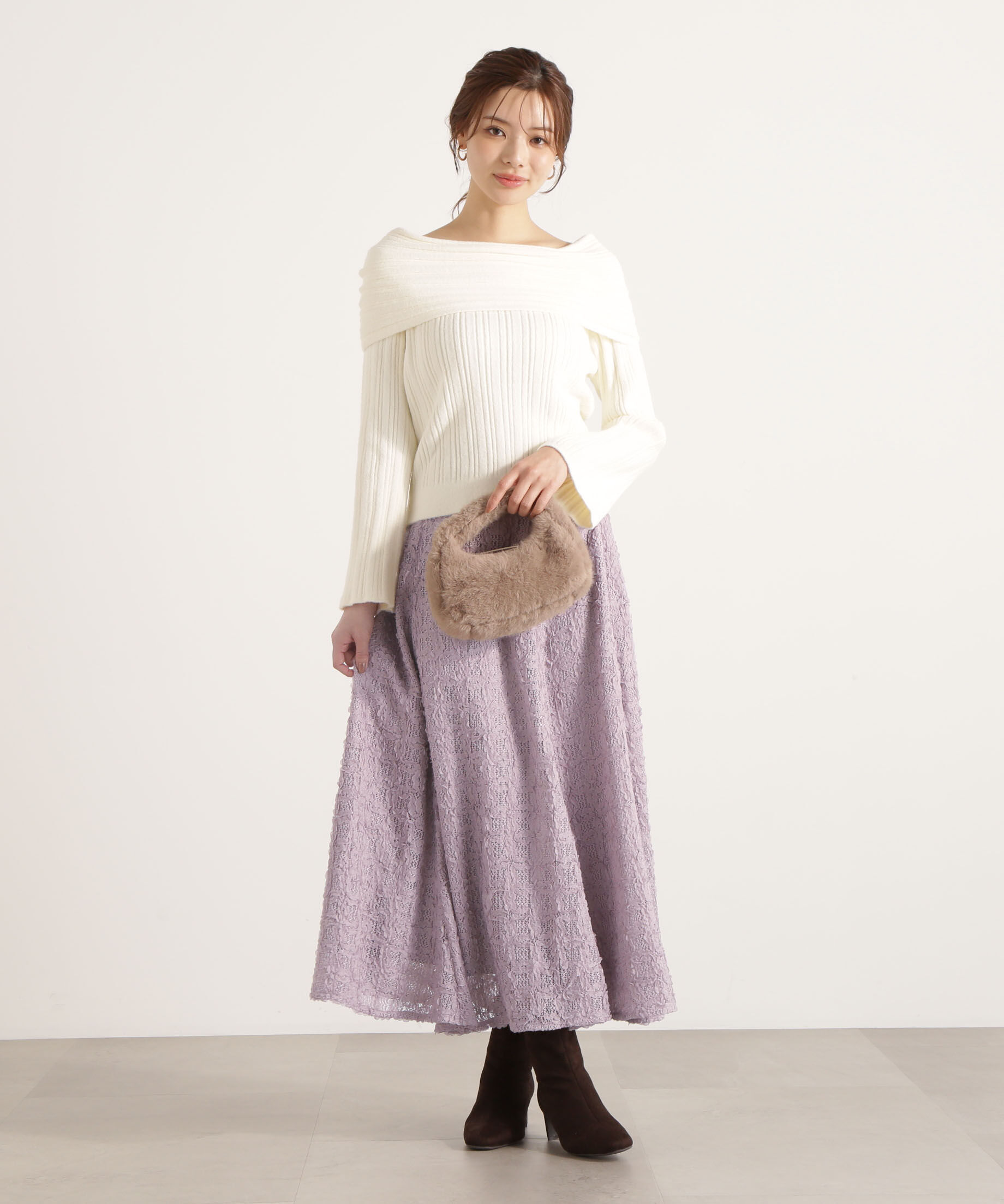 PROPORTION BODY DRESSING「立体レースフレアスカート 25AW」|スカート|