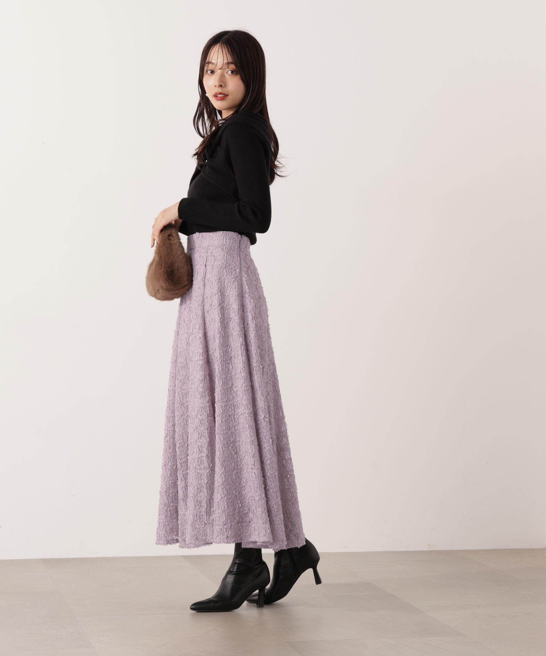 PROPORTION BODY DRESSING「立体レースフレアスカート 25AW」|スカート|