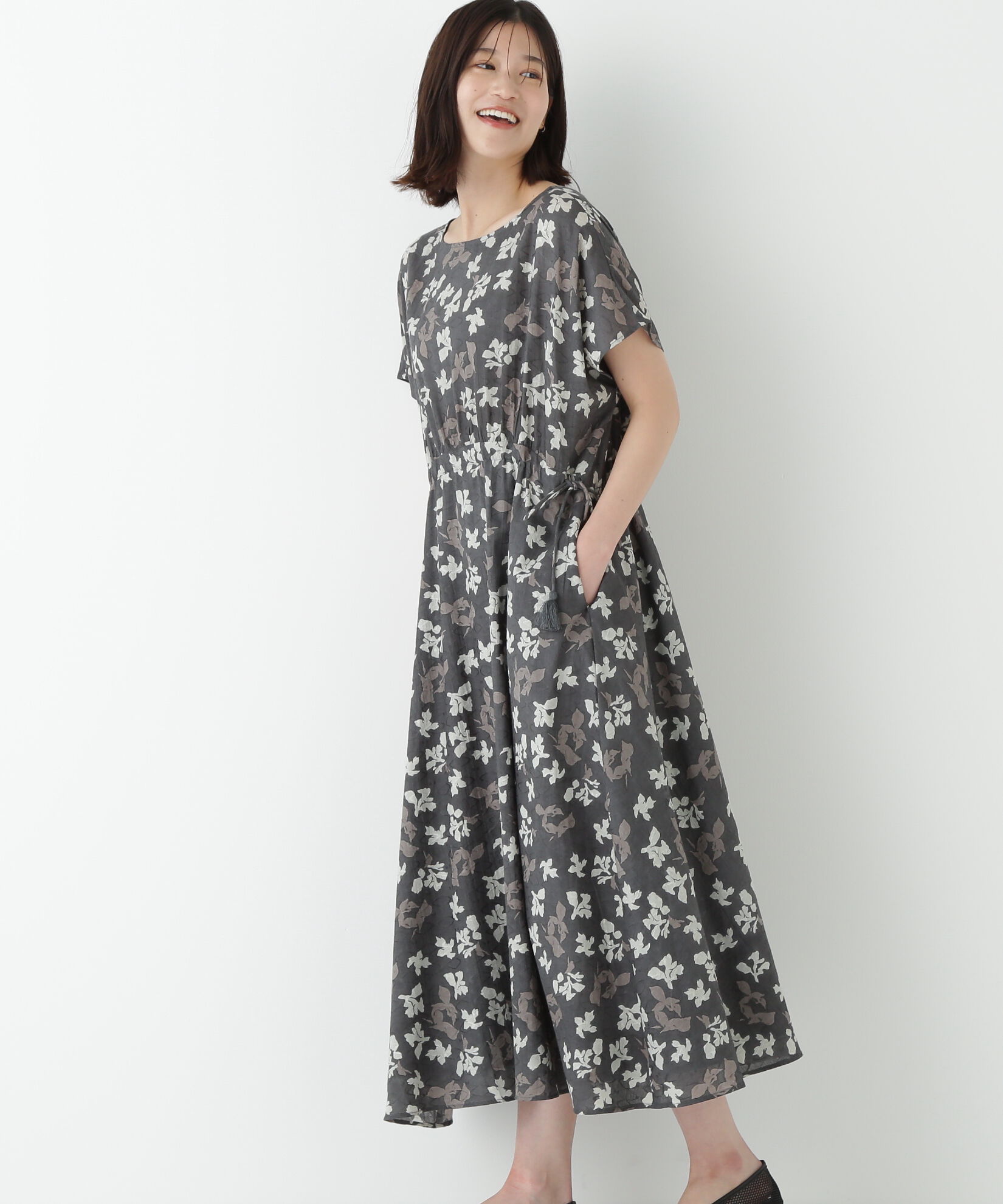  「◆インドドビーリーフプリントフレンチドルマンスリーブワンピース」|ワンピース|