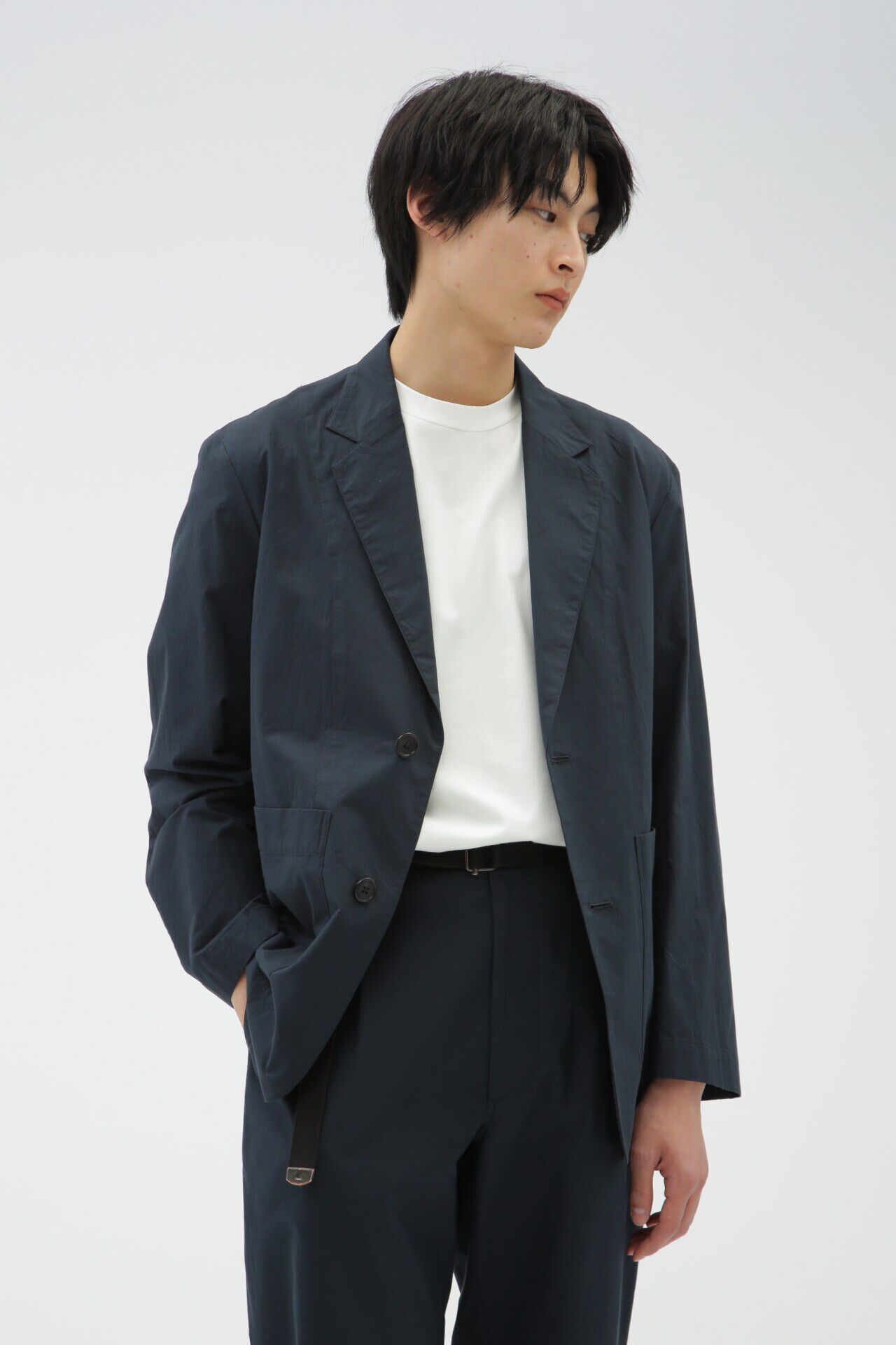MARGARET HOWELL「MATT COTTON SILK POPLIN」|その他|NAVY