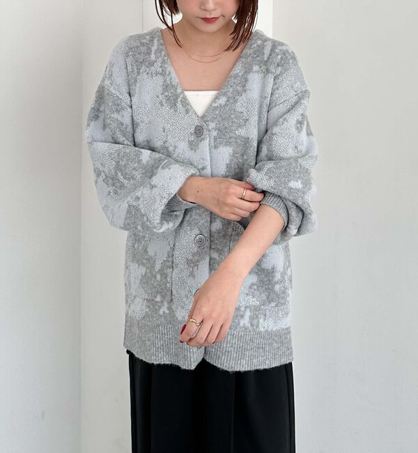 archives「ニュアンス花柄ＪＱミドルニットＣＤ」|カーディガン|