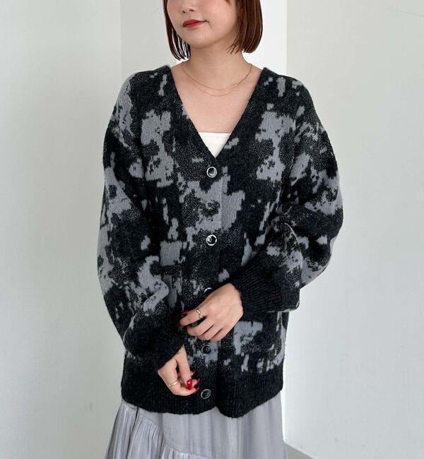 archives「ニュアンス花柄ＪＱミドルニットＣＤ」|カーディガン|