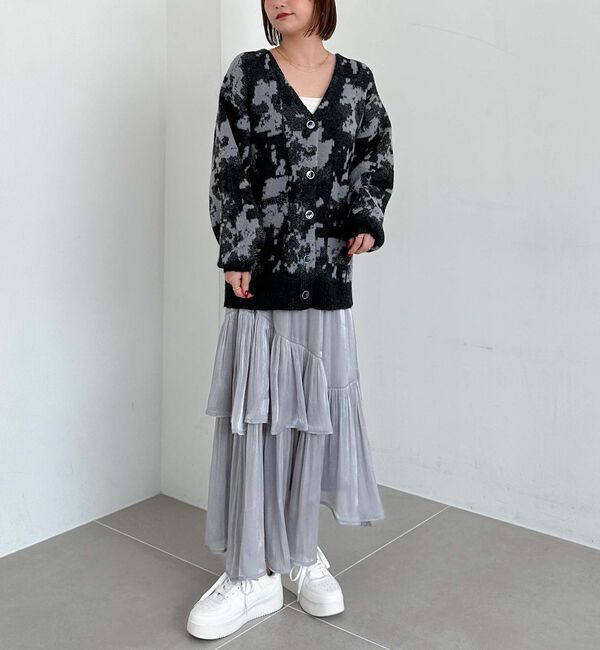 archives「ニュアンス花柄ＪＱミドルニットＣＤ」|カーディガン|