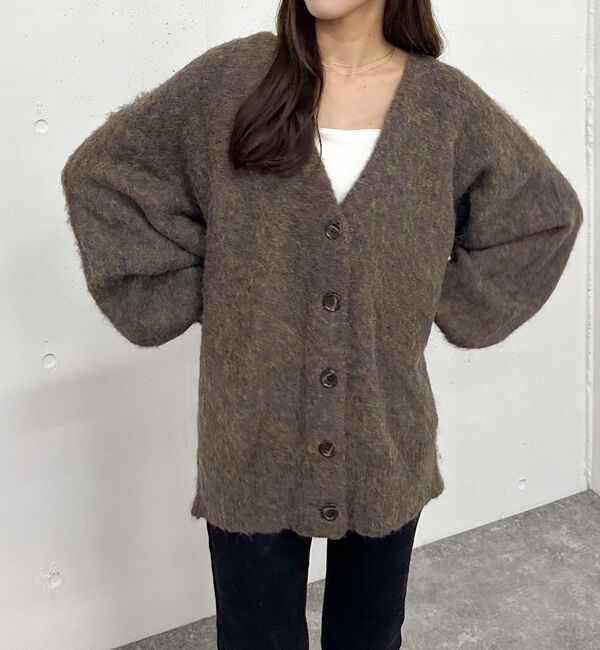 archives「ＭＩＸブラッシュミドルニットカーディガン」|カーディガン|BROWN