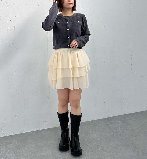 archives「ベロアライク金ボタンニットカーディガン」|カーディガン|