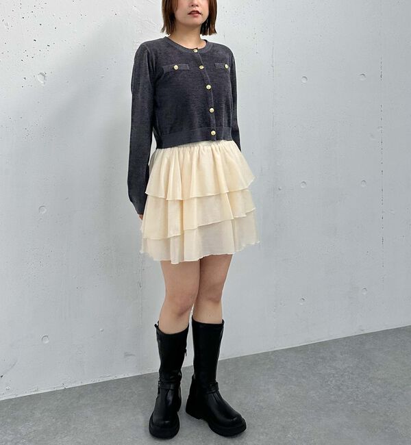 archives「ベロアライク金ボタンニットカーディガン」|カーディガン|