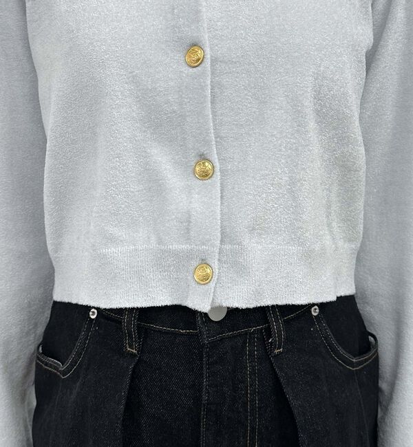 archives「ベロアライク金ボタンニットカーディガン」|カーディガン|