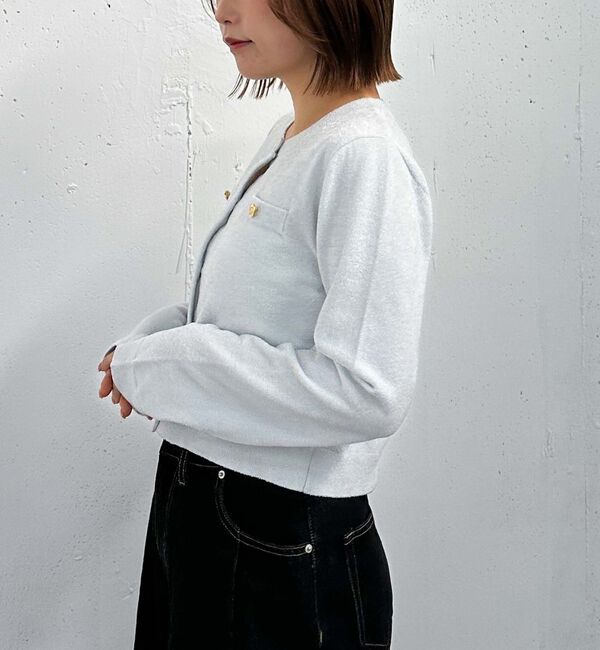 archives「ベロアライク金ボタンニットカーディガン」|カーディガン|