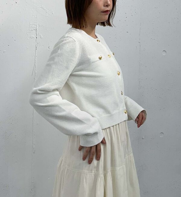 archives「ベロアライク金ボタンニットカーディガン」|カーディガン|
