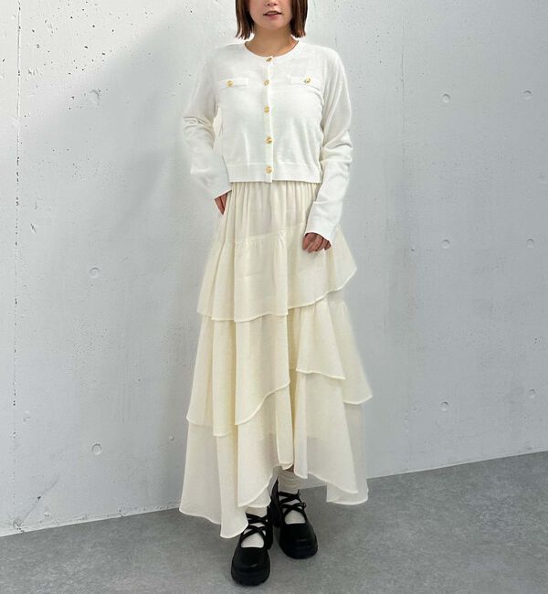 archives「ベロアライク金ボタンニットカーディガン」|カーディガン|