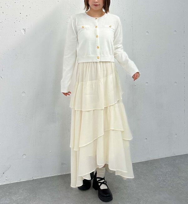 archives「ベロアライク金ボタンニットカーディガン」|カーディガン|