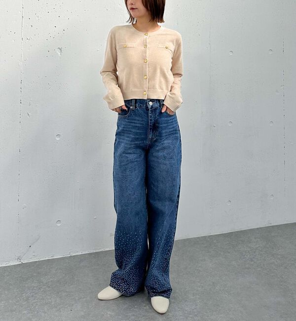 archives「ベロアライク金ボタンニットカーディガン」|カーディガン|