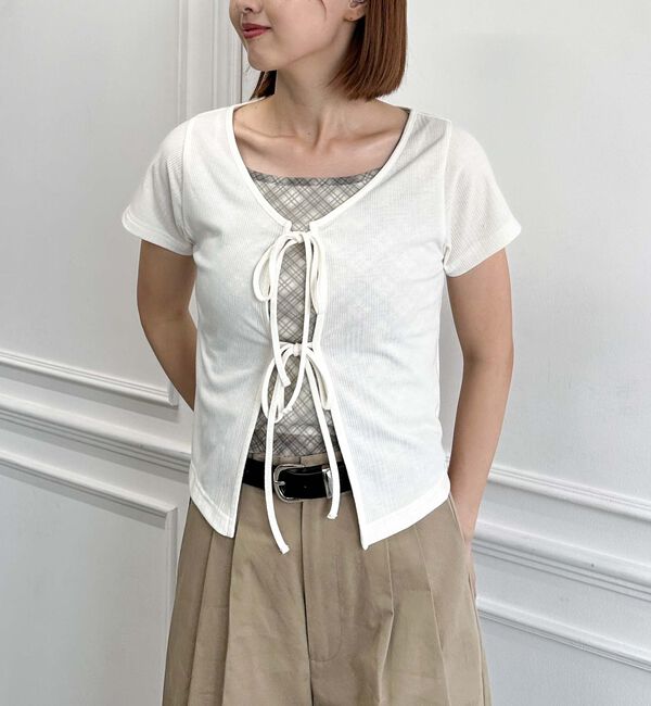 archives「Ｆリボンカットカーディガン&times;チェックキャミＳＥＴ」|カーディガン|