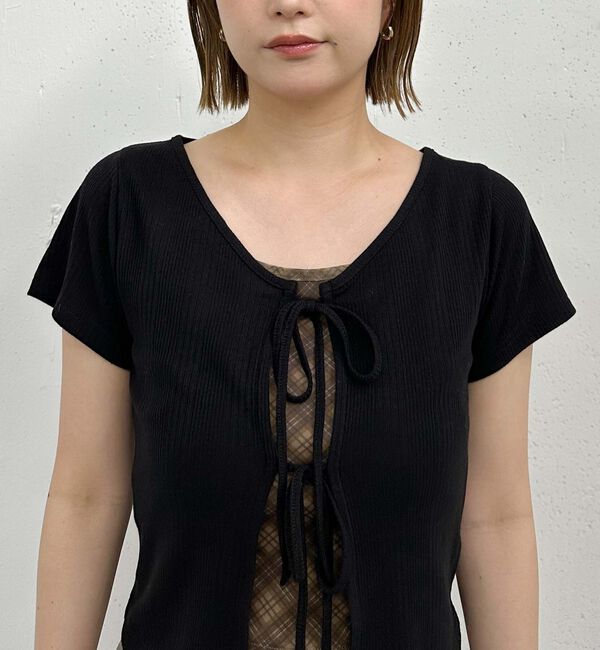 archives「Ｆリボンカットカーディガン&times;チェックキャミＳＥＴ」|カーディガン|