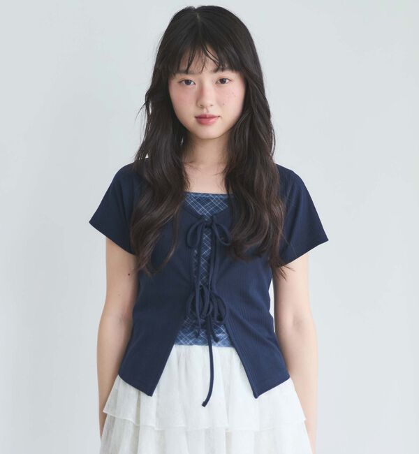 archives「Ｆリボンカットカーディガン&times;チェックキャミＳＥＴ」|カーディガン|