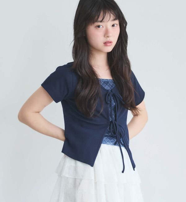 archives「Ｆリボンカットカーディガン&times;チェックキャミＳＥＴ」|カーディガン|