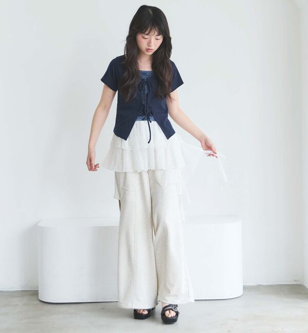 archives「Ｆリボンカットカーディガン&times;チェックキャミＳＥＴ」|カーディガン|